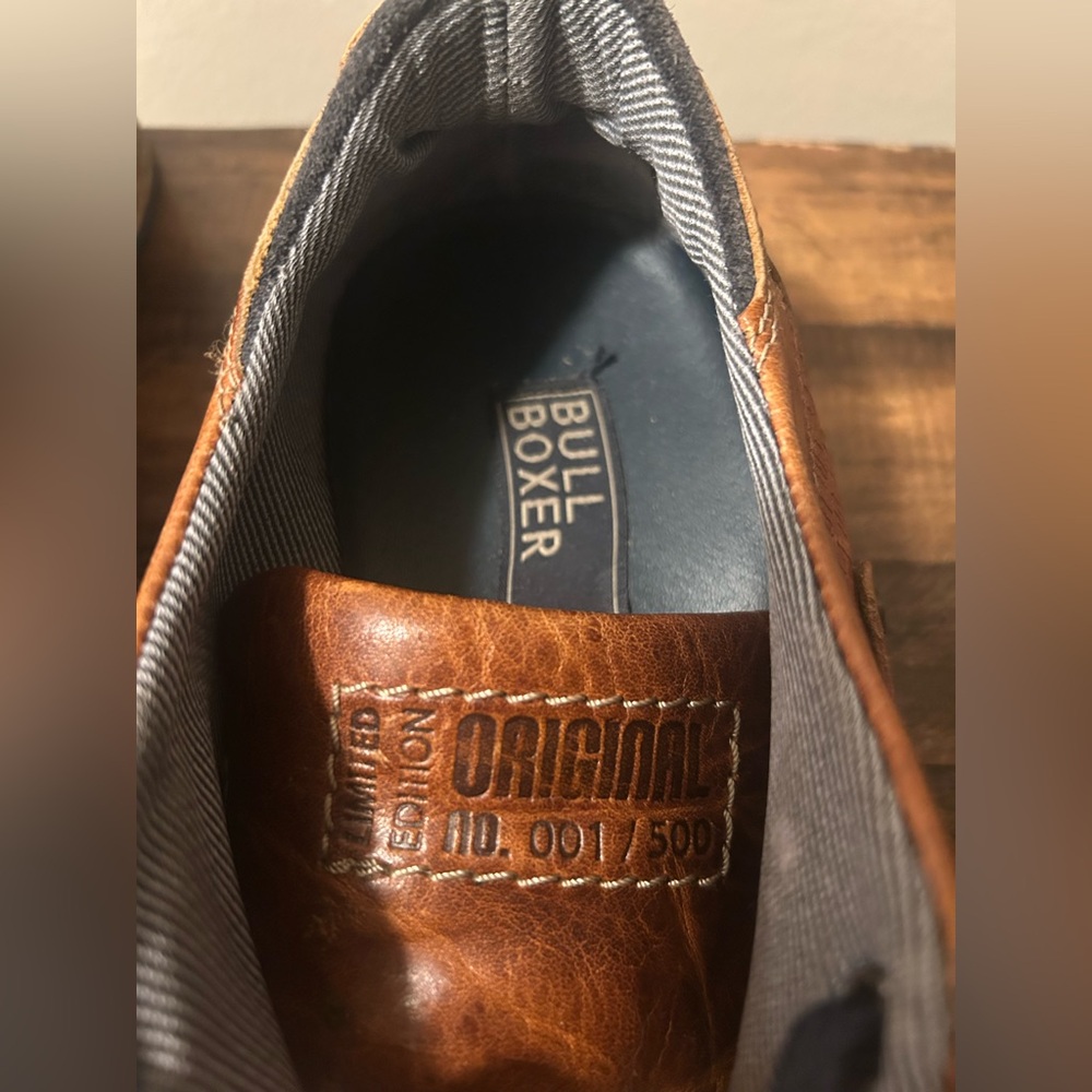 Bull Boxer Men's Sz 9 Chestnut Brown Leather Limited Edition 1/500 Dress Shoes - Picture 14 of 15